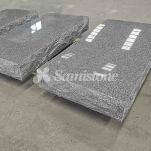 Samistone Civil Grey Granite Grass Markers Pillow Top Bevel Markers Imperial Grey Tombstone Headstone Rock Pitched Sawn