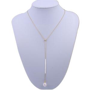Collier pendentif en argent 925 avec perle d'eau douce ronde de 9 à 11 mm, simple, pour femme, en forme de Y, réglable, plaqué rhodium - Product Image 5