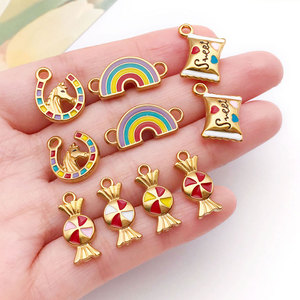 Custom DIY 14k 18k PVD Gold Plated Jewelry 316L Stainless Steel <b>Bracelet</b> Kawaii Bulk Rainbow Candy Charms for <b>Bracelet</b> Necklace - Product Image 4