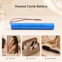 Paket Baterai Custom 7.4V 3000mAh 18650 2S1P 8A Pengosongan Kontinu dengan PCM untuk Sisir Berpemanas OEM Grosir