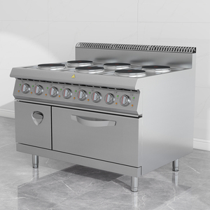 <span class=keywords><strong>Cuisinière</strong></span> électrique commerciale à 6 brûleurs <span class=keywords><strong>avec</strong></span> four intégré, multifonctionnelle, tête ronde, en acier inoxydable, plaque de cuisson en céramique - Product Image 1