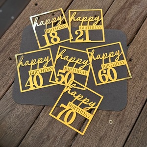 ของตกแต่งเค้กอะคริลิคลายน้ำผึ้งและรสหวาน หนา 1.3 มม. สำหรับตกแต่งเค้กวันเกิด อุปกรณ์จัดงานปาร์ตี้ - Product Image 4