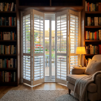 Portes pliantes horizontales à persiennes en bois massif, couleur personnalisée, fabrication usine, pour séparation de pièce, style moderne, pour chambre à coucher