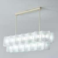 Lampe suspendue fixe en acrylique à ondulations linéaires, couleur crème, 3000K, lumière chaude, pour salle à manger, cuisine, villa, appartement, décoration, CE, garantie 2 ans