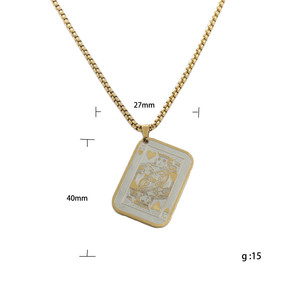 King Of Hearts <b>Playing</b> <b>Card</b> Pendant Stainless Steel Necklace Men's Fashion Jewelry 120181 - Product Image 5