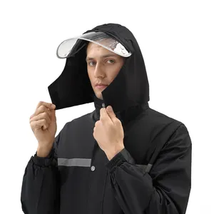 Custom Logo Adult Waterproof Raincoat Impermeable Polyester Coating PVC Raincoat Rainsuit Jacket Camping-Oxford Cloth Boy/Girl