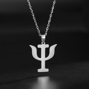 PSI Symbole Collier Lettre Grecque Alphabet Pendentif Psychologie Psychiatrie Signe Médical Bijoux En Acier Inoxydable En Gros - Product Image 5