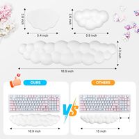 Repose-poignet Cloud de bonne qualité avec mousse à mémoire de forme antidérapante et confortable pour ordinateur portable, Mac, jeux, bureau, soulagement de la douleur
