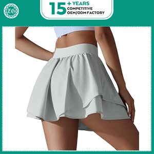 OEM Schnellt rocknen <span class=keywords><strong>2</strong></span> in 1 Fitness Yoga Kurzer Rock mit Tasche Benutzer definiertes Logo Fitness studio Kurzer Rock Frauen Golf Tennis Kurzer Rock - Product Image 3