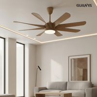 Ventilateur de plafond à moteur DC de 20 pouces, 6 vitesses, télécommande, lumière LED à 3 couleurs, design moderne en métal pour chambre à coucher, garantie de 10 ans