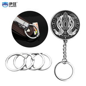 Anillos de Llavero Planos de Acero Inoxidable al por Mayor, Tamaño Personalizado, Ligeros, Regalos Promocionales, Recuerdos - Product Image 1