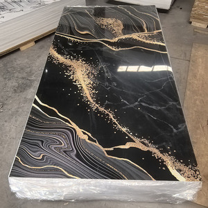 Panel Dinding PVC Lembaran Marmer UV Efek Marmer Desain Modern Lapisan Fluoresen Fleksibel untuk Dekorasi Interior Ruang Tamu - Product Image 4