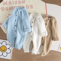 Combinaison en velours de vison super mignonne et adorable pour nouveau-né, automne-hiver, unisexe, en tricot, pour ramper