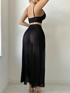 ชุดชั้นในเซ็กซี่สไตล์บริสุทธิ์สำหรับผู้หญิงชุดนอนตาข่ายแบบผ่าข้างชุดชั้นในสุดโรแมนติก - Product Image 5