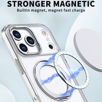 Coque de téléphone pour 15/16/17 Pro, aimant plus puissant, support pliable, TPU + acrylique, anti-rayures, anti-poussière, design animal, finition mate