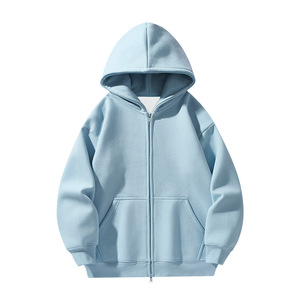 Pink Solid <b>Zip</b> up Hoodie Men Fleece Lined <b>Hooded</b> Sweatshirt Loose Fit Casual Winter Streetwear Breathable Custom Logo - Product Image 2