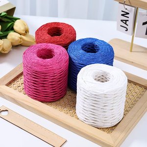 Đầy Màu sắc DIY bện Straw <span class=keywords><strong>Rope</strong></span> drawcord đối với quà tặng bao bì không thấm nước cho túi xách Hàng may mặc Giày - Product Image 2