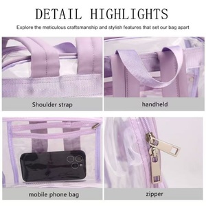PVC Wholesale Custom Clear Safety <b>Backpack</b> TSA Stadium Safety <b>Backpack</b> Transparent Double Pockets <b>Backpacks</b> for <b>Women</b> Men - Product Image 2