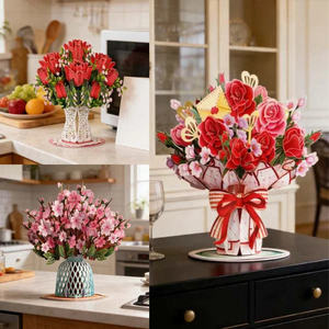 Tarjeta <span class=keywords><strong>de</strong></span> Felicitación <span class=keywords><strong>de</strong></span> Papel con Diseño Innovador, Flor 3D que Florece Siempre, Tarjetas <span class=keywords><strong>de</strong></span> Regalo Emergentes para Cumpleaños, San Valentín, Día <span class=keywords><strong>de</strong></span> la Madre - Product Image 3