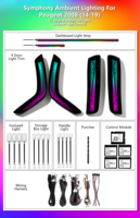 Kit d'éclairage d'ambiance intérieur LED Symphony pour Peugeot 2008 - Accessoires de décoration automobile