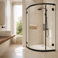 Porte de douche coulissante encadrée moderne en verre trempé de 8 mm pour salle de bain, villa, hôtel