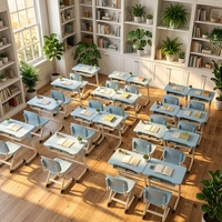 Ensemble de bureau et chaise réglables pour un seul élève, mobilier scolaire en métal pour la lecture en classe
