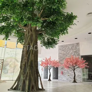 Songtao 20m simulazione in vaso piante verdi verde oliva ficus artificiale grande albero di banyan all'aperto