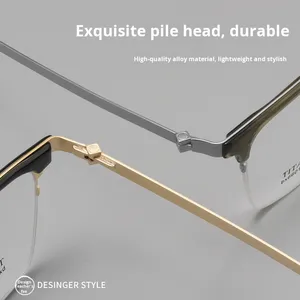 Nuevas <span class=keywords><strong>gafas</strong></span> graduadas Unisex <span class=keywords><strong>de</strong></span> Wuchang para leer, monturas <span class=keywords><strong>de</strong></span> <span class=keywords><strong>gafas</strong></span> ultraligeras <span class=keywords><strong>de</strong></span> medio marco rectangulares a rayas antirreflectantes - Product Image 4