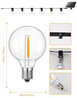 Guirnalda de Luces para Patio, Guirnalda de Luces Decorativas para Exteriores, Bombillas de Globo, Decoración de Jardín para Fiestas Navideñas, Plástico IP44 Negro