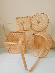 Viet Starlight Best Seller Eco-Friendly <b>Bamboo</b> Storage <b>Basket</b> with Handles Classic Style Multifunction Home Organizer - Product Image 5