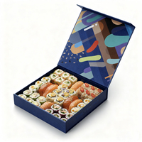 Fabrication OEM de boîtes à sushi en papier magnétique, emballage de boîtes à sushi en papier alimentaire