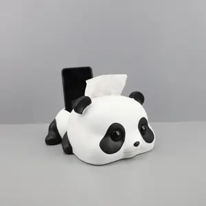 Modern basit yaratıcı sevimli Panda doku kutusu süsler anahtar depolama masaüstü oturma odası sundurma ev dekorasyon