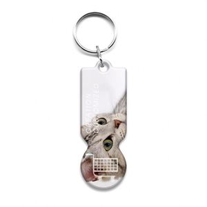 Porte-clés jeton amovible en fer inoxydable, personnalisé pour salon de beauté pour chats, avec logo, pour chariot de courses, pour l'Australie - Product Image 1