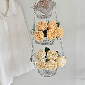 Bouquet de roses artificielles à 5 têtes, fleurs en soie rondes, haute simulation, accessoires de mariage, décoration intérieure - Product Image 3