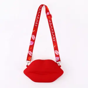 Лидер продаж Amazon, новейшие силиконовые Наплечные кросс-боди сумки-тоуты с красными губами, сумка-кошелек для детей