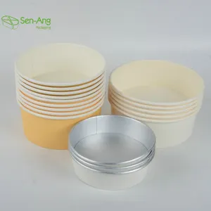 Senang02 Hot Selling Soup Container 500 750 1000Ml With Lid Round Paper Dessert Salad Bowl