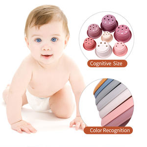 Tasses empilables directes d'usine jouet pour garçons et filles jouet empilable tasse de nidification en Silicone jouet de construction pour <span class=keywords><strong>bébé</strong></span> - Product Image 2