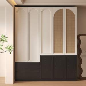 <span class=keywords><strong>ตู้</strong></span>เสื้อผ้า<span class=keywords><strong>ไม้</strong></span>จริงสไตล์ฝรั่งเศสมือ<span class=keywords><strong>สอง</strong></span> แบบแบ่งส่วน พร้อมตู้เก็บของด้านบน ไม่มีมือจับ ดีไซน์ทันสมัย เรียบง่าย วัสดุ OSB สำหรับห้องนอน สวยหรู - Product Image 4