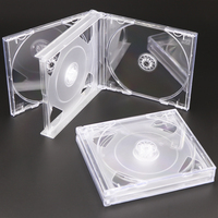 SUNSHING Étuis CD épais de 24 mm, capacité de 2 à 6 disques CD/DVD, boîte à bijoux noire de grande capacité, boîtes de rangement en PS transparent pour jeux de DVD
