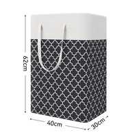 Panier moderne rayé gris durable pliable pour le tri, panier multifonctionnel en gros pour le rangement des vêtements sales