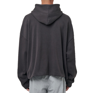 America Fashion Drop Shoulder Heavyweight Oversized Mens <b>Hoodie</b> Street Casual Solid Color Plus Fleece Plus Size Men's Hoodies - Product Image 3