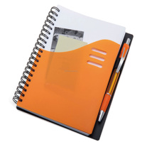 Notebook A5 à spirale personnalisé, en plastique, couverture Flexible PP avec stylo