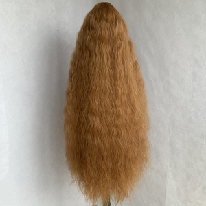 Parrucca Sintetica Lunga Marrone Rossa Bianca da Donna, Morbida <span class=keywords><strong>e</strong></span> Ondulata Naturale, Resistente al Calore, con Frangia <span class=keywords><strong>e</strong></span> Rete a Rosa, per Halloween - Product Image 4