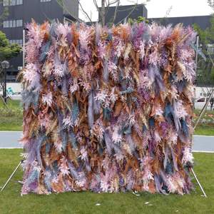 SN-D011 la nuova seta artificiale foglie Pampas erba produttore di pareti fiori artificiali muro - Product Image 2