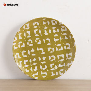 Wholesale Reusable White Porcelain Yellow Pattern Plate and <b>Bowl</b> Set <b>Microwave</b> Safe Western Food Family Party Tableware - Product Image 5