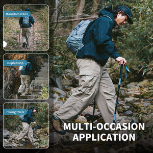 Bâtons <span class=keywords><strong>de</strong></span> randonnée pliables et réglables en alliage d'aluminium 6061 Earthtree à 3 sections pour le <span class=keywords><strong>ski</strong></span>, la randonnée et l'escalade en extérieur - Product Image 5