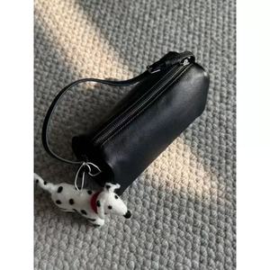 Niche Designer Premium Cylinder Pencil Bag Women's Fashion Top Handle Handbag Open <b>Light</b> Luxury Elegant Shoulder Purse Polyester - Product Image 3