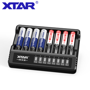 Xtar nhà sản xuất New mx8 phổ 1.5V AA AAA Ni-MH 3.7V Li <span class=keywords><strong>ion</strong></span> 16340 26650 21700 8 Khe cắm 18650 pin sạc công suất <span class=keywords><strong>Tester</strong></span> - Product Image 1