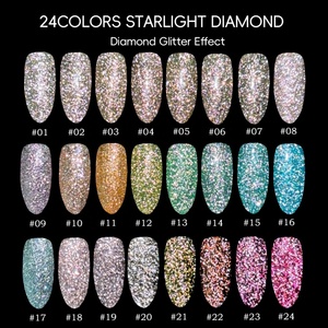 Ensemble de vernis à ongles en gel Starlight Diamond, 24 couleurs, paillettes fines scintillantes, gel UV LED à retirer par trempage, pour salon, vente en gros, marque privée - Product Image 1