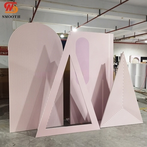 Arche de mariage en acrylique rose, formes géométriques personnalisées, décoration de fête de mariage pour la décoration d'événements de mariage - Product Image 1